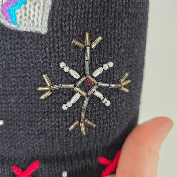 Vintage Designers Originals Studio Sweater Vest Womens S Festive Snowmen Winter - Picture 5 of 10